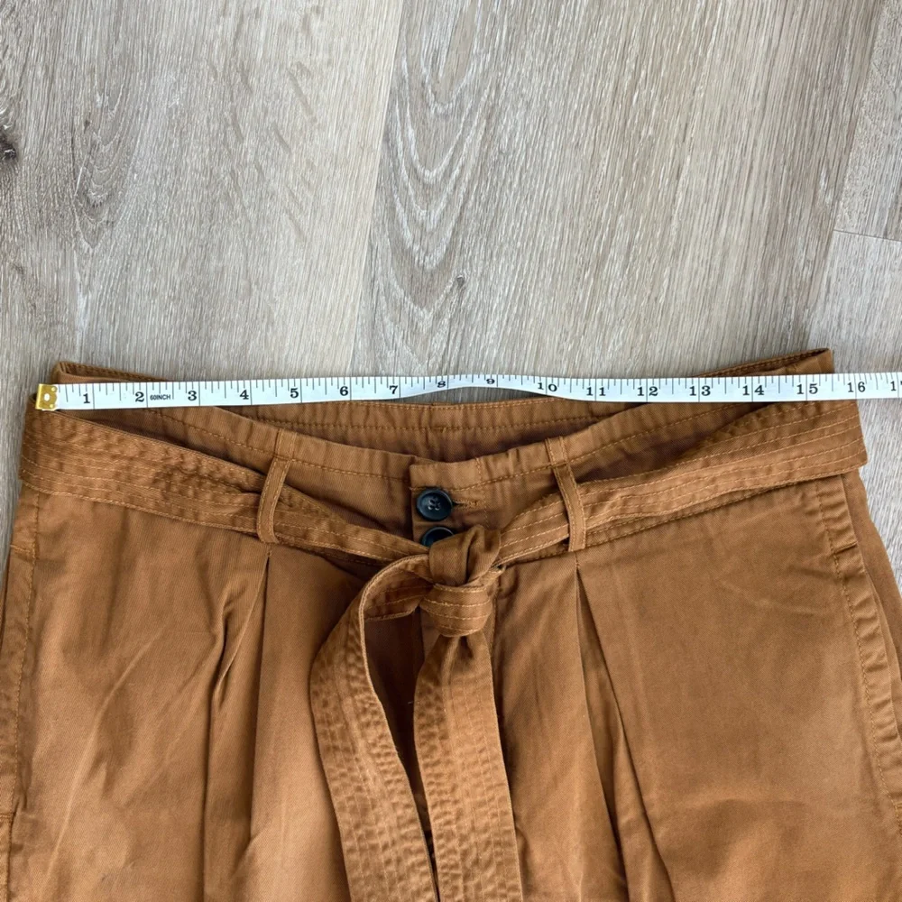 Free People High Waisted 90s Peg baggy tie Pants - yellow brown - Size 10